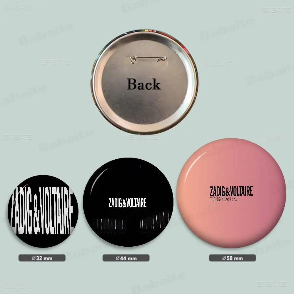 Classic Z-ZadigS Fashion Brand V-VoltaireS 58mm Handmade Brooch Cartoon Cosplay Badge on Backpack Jewelry Accessories Gifts