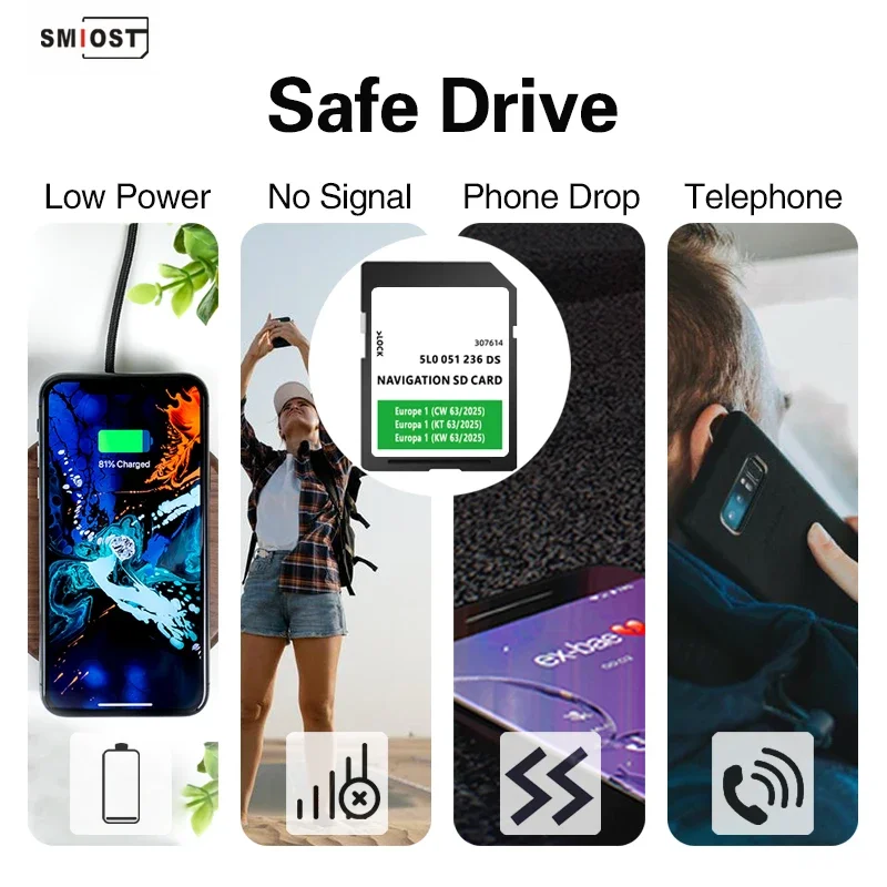 Karta pamięci 32 GB do Skody 2025 SMIOST Navi Card Europe UK GEN2 Kompatybilna z MIB2 Amundsen Discover Media Darmowa wysyłka