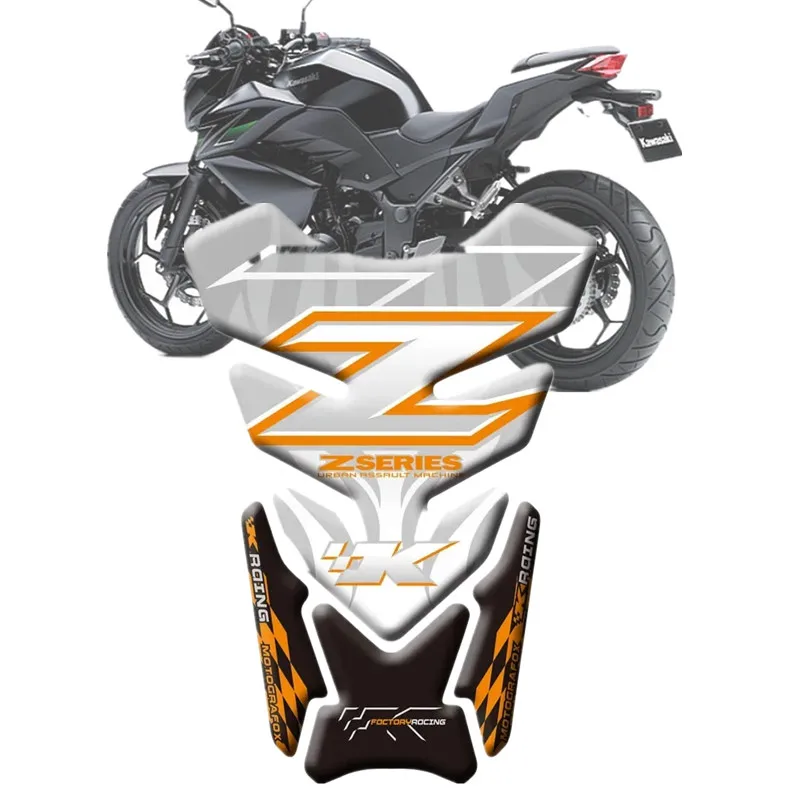 

For KAWASAKI Z250 Z300 Z400 Z650 Z750 Z800 Z1000 Z900 Motorcycle Tank Pad Protector 3D Gel Sticker Decal - 6