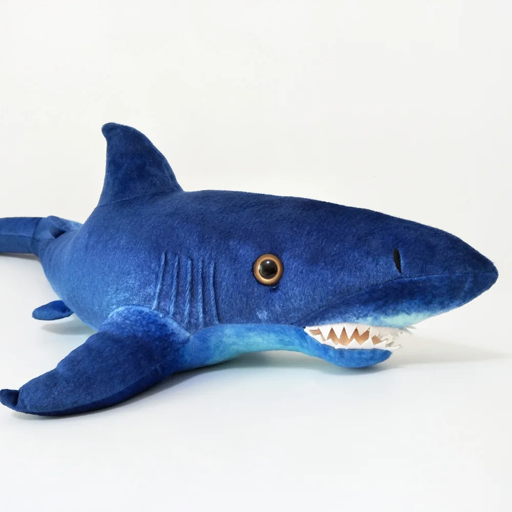 Children Plush Toy Simulation Blue Shark Pillow Stuffed For Boy Christmas Birthday Gift