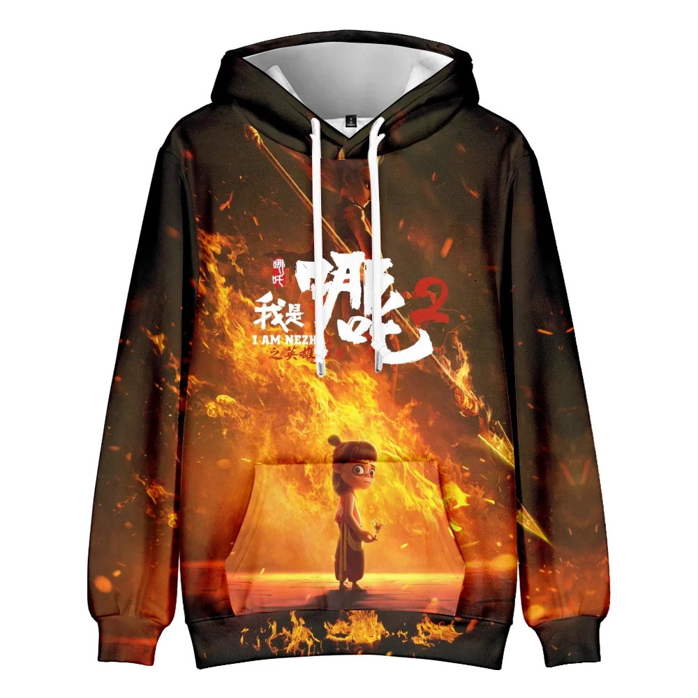 Ne Zha 2 Anime Felpa con cappuccio Pullover a maniche lunghe Nezha Stampa Cappotto 2025 Nuove donne Uomini Giacca Vestiti Costume Cosplay