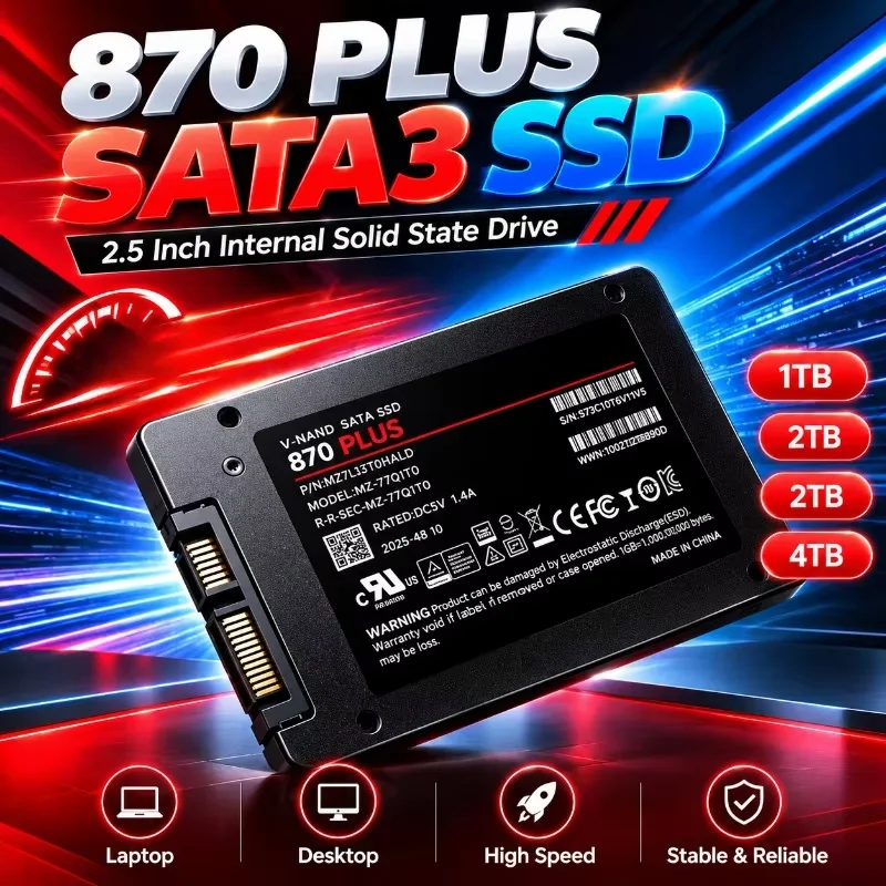 Original 870 PLUS 2.5 Inch Internal Solid State Drive SATA3 SSD 500GB 1TB 2TB 4TB Hard Disk Solid State Drive for Laptop Desktop