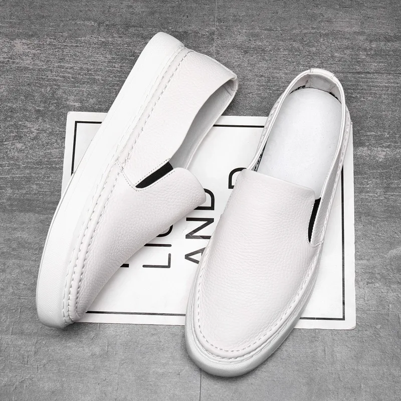leather loafers shoes for man luxury casual sneakers for men's loafers and slip-ons footwear skateboard street dance
