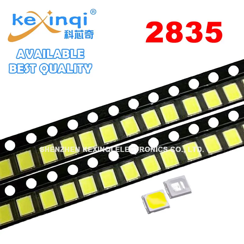 100pcs High Brightness SMD LED 2835 1W 0.5W 0.2W White 3V 6V 9V 18V 36V 150MA/100MA/30MA/60MA/80MA 6000-6500K High Power Light