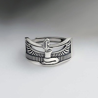 Elegant Retro Egypt Queen Thai Silver Ladies Finger Open Rings Jewelry For Women Never Fade Birthday Gifts Cheap