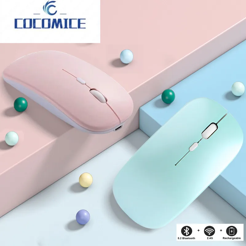 Беспроводная мышь, Bluetooth, с возможностью подзарядки, Сверхтонкая, бесшумная, для Ipad, Mac, IOS, Android, планшета, телефона, компьютера