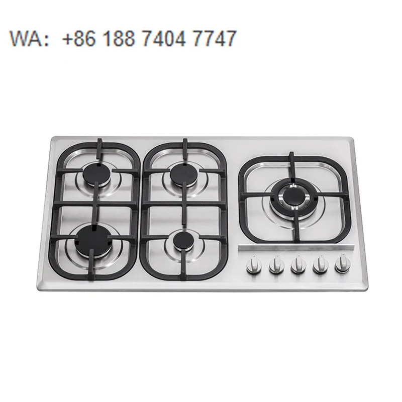 

High Power 5-Burner Built-in Gas Stove Top, Electronic Ignition Kitchen Cooking Appliance for Restaurant & Home Use