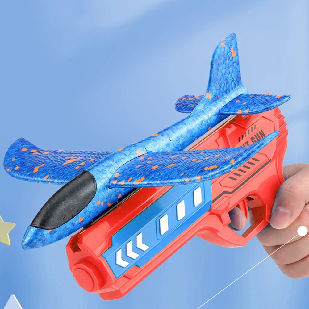 Children\'s Foam Ejection Aircraft Toys Parent-Child Interaction Outdoor Foam Aircraft Park Airplane Launcher Toys Birthday Gift