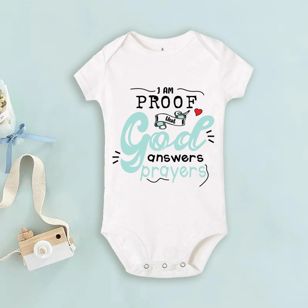 Proof That God Answers Prayers Baby Bodysuit Little Answered Prayer Romper Baby Announcement Bodysuits Newbron Shower Gift