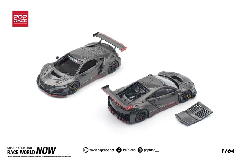 

** Предзаказ ** POP RACE 1:64 NSX GT3 EVO22, модель автомобиля под давлением из карбонового сериала