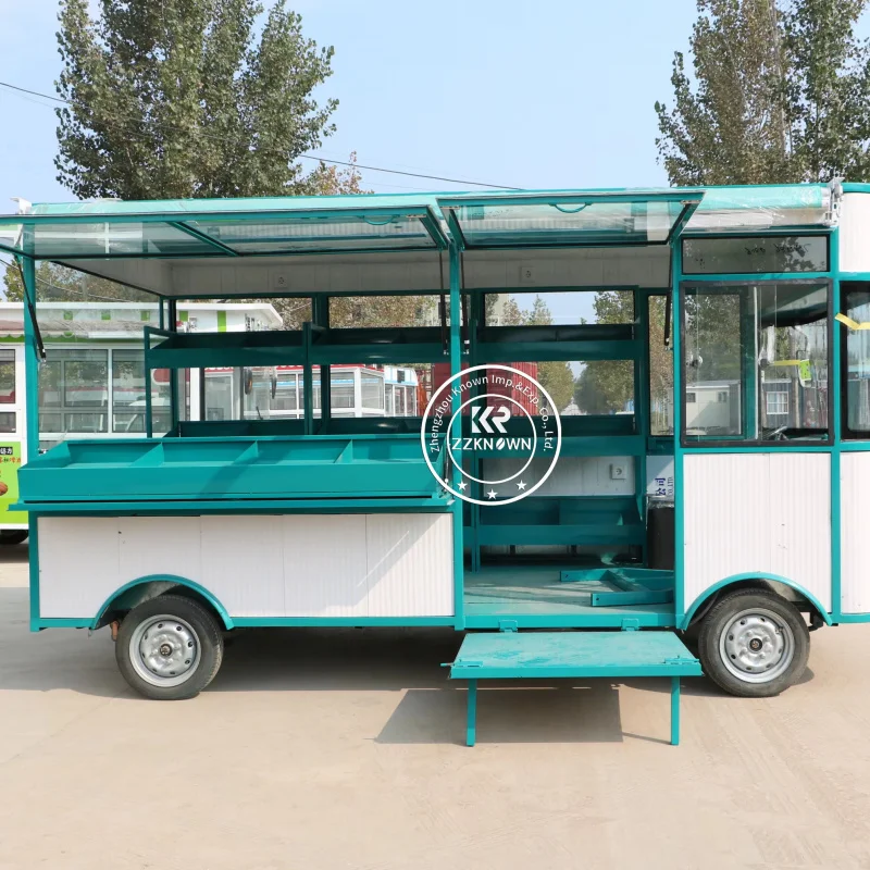custom.Multifunctional 4-Wheel Commercial Food Truck Galvanized Steel Construction Customizable Capacity Outdoor