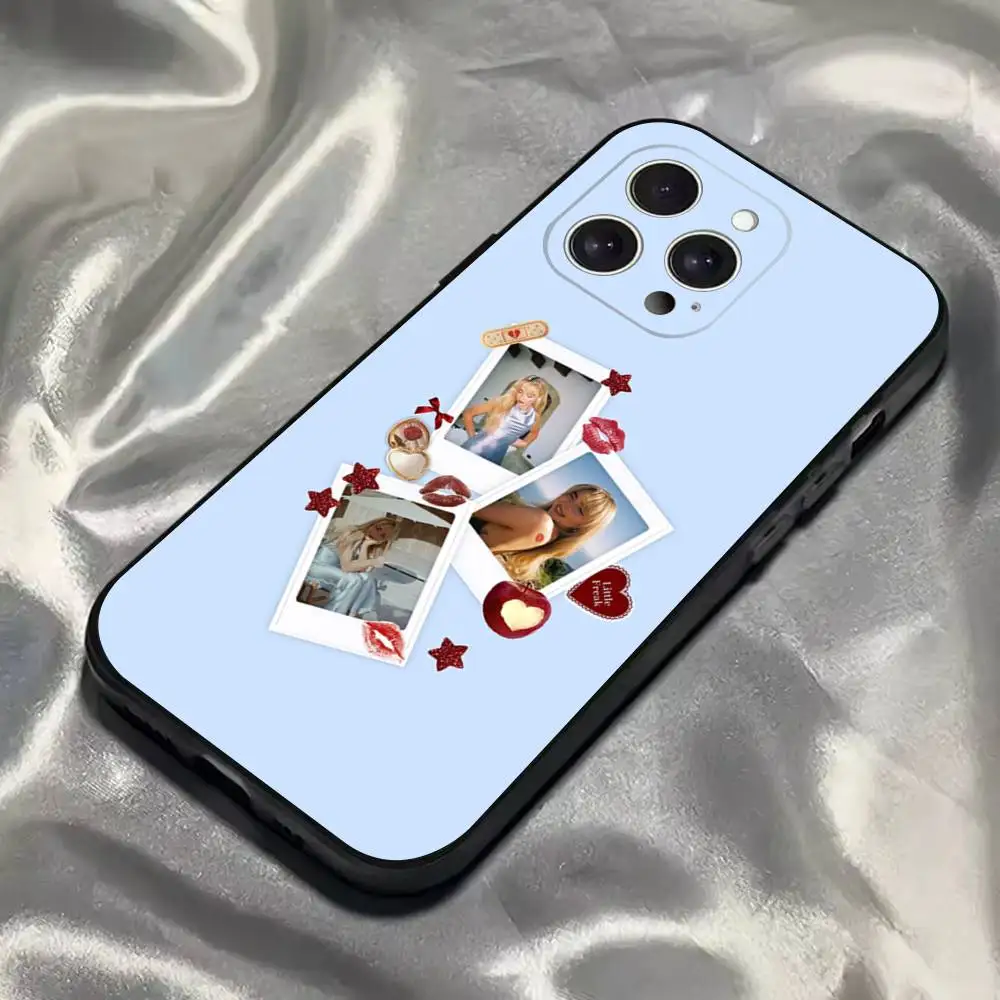 حافظة هاتف Sabrina Carpenter Short n Sweet لهاتف iPhone 16,15,14,13,12,11,Pro,Max,Plus,X,XS,SE4,E,Mini,Soft Black Case #6