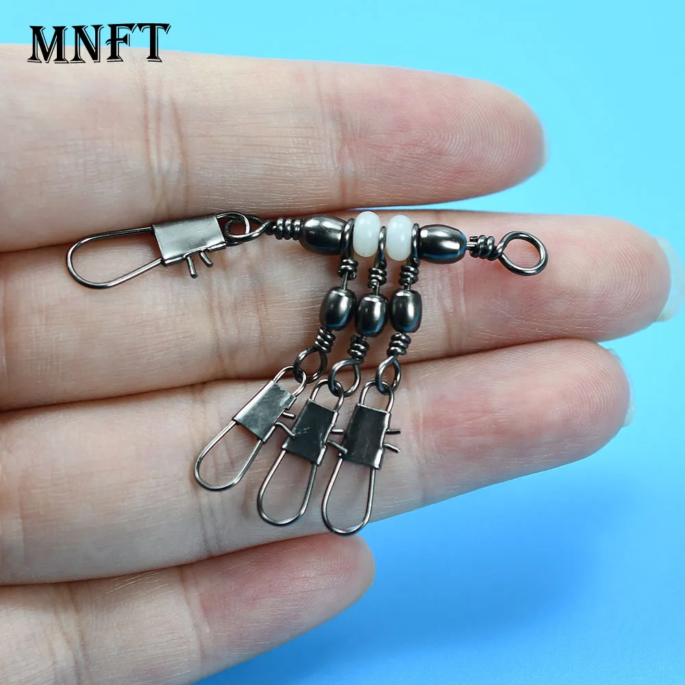 6 Sets Edelstahl-Drehwirbel mit Hängekarabiner, Hochleistungs-Kugel-Angelschnappverbinder mit Stift, Angelzubehör, Angelhaken