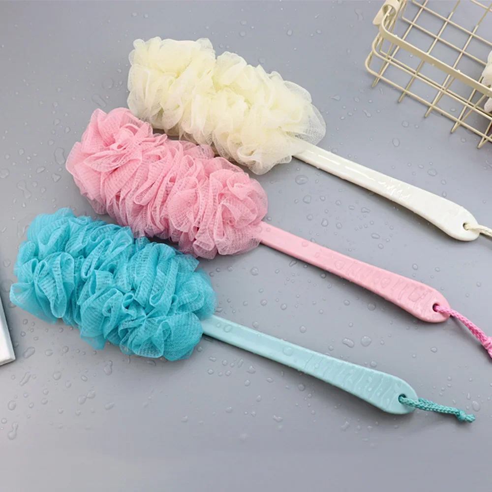 Long Handle Bath Brush Enlarged Bath Ball Flower Back Scrubber Body Brush Wash Sponge Exfoliating Shower Rich Foam Bath Sponge