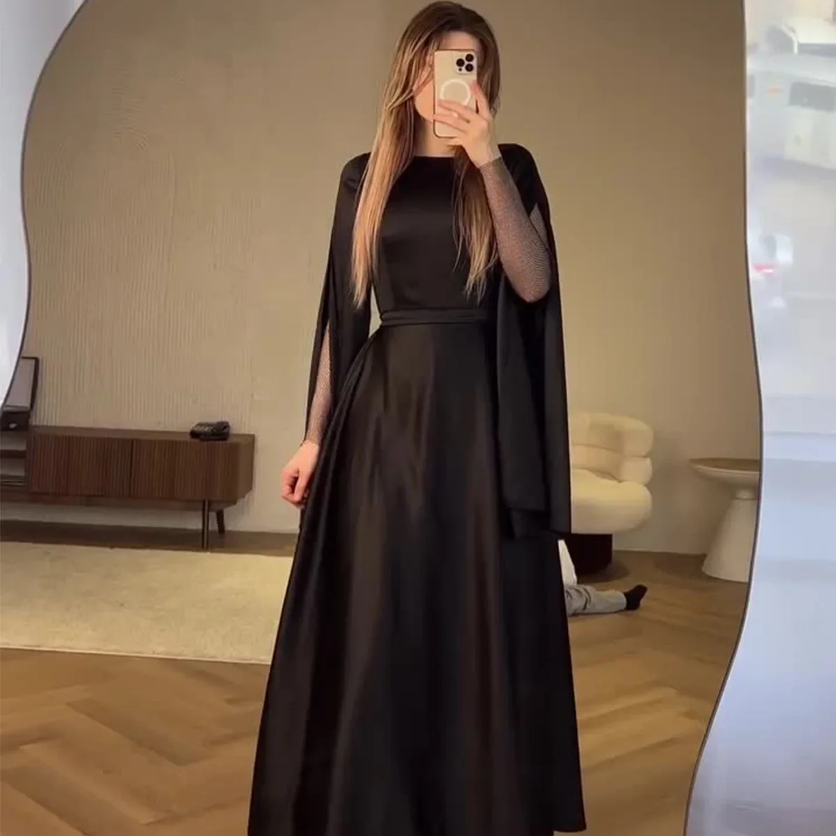 Women Bandage Maxi Dress High Waist 2024 Fashion Patchwork Elegant Long Sleeve Dress Ladies Gown Long Dress