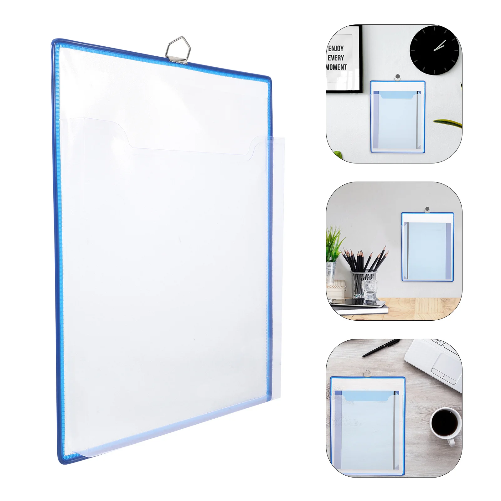 

A4 File Box Space Saving Wall Mounted File Organizer Plastic Transparent Storage Pouch for Home Office Study Organization