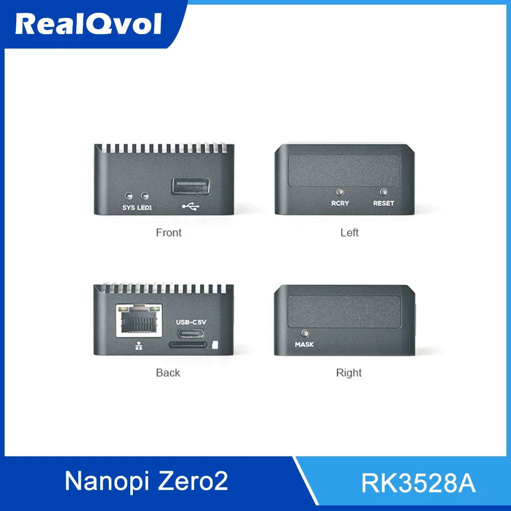 Imagem -05 - Realqvol Amigávelelec Nanopi Zero2 Mini Placa de Desenvolvimento Rk3528a gb Suporte para Expansão Emmc Wifi Porta Gigabit Ethernet