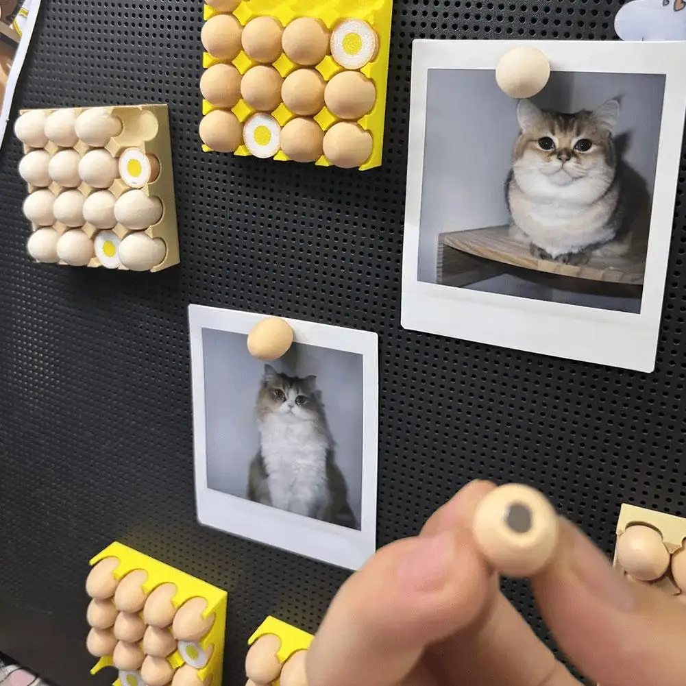 Lot d'aimants de réfrigérateur en forme d'œuf, mignons, 3D, imitation plateau à œufs, autocollants créatifs pour la décoration de la cuisine et de la maison