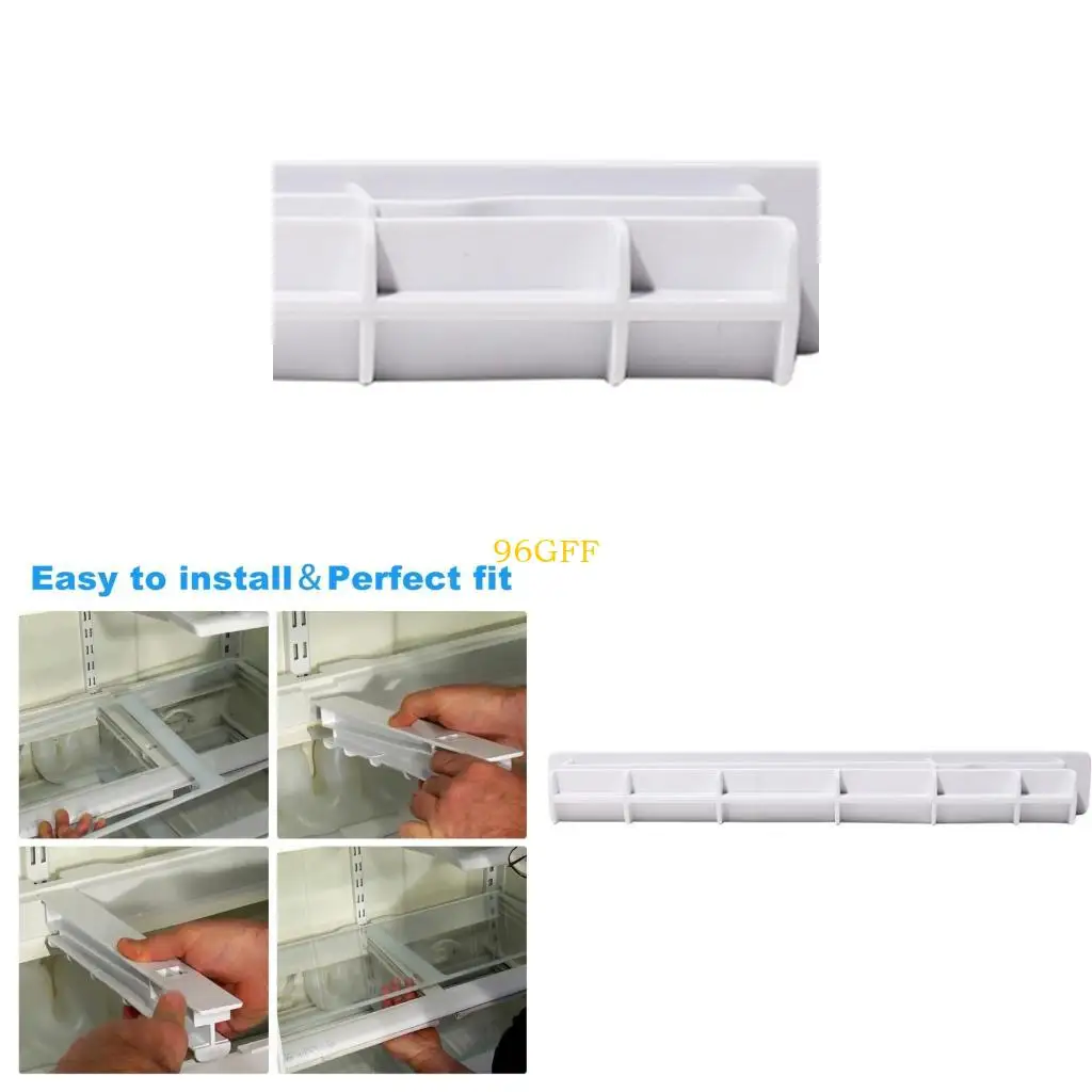 96GF Solution for Broken Fridge Drawer Rails 12.8 Inch Center Constructed from ABS Plastic for Fixing Jams and Noises