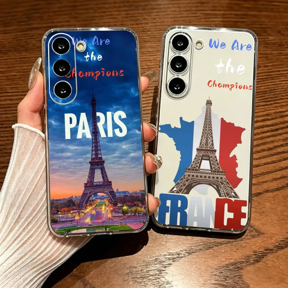 We Are the Champions France Paris Simple Transparent Printed Phone Case For Samsung Galaxy A73/A72/A71/A53/A52/A51/A22/A91/A80