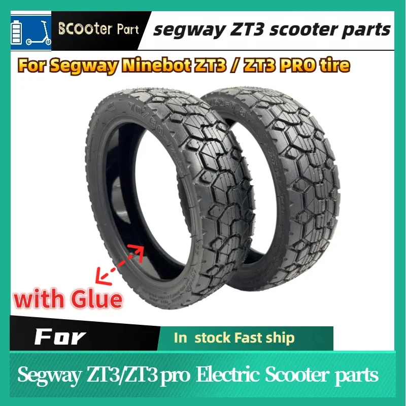 11-Inch 70/60-7.5 Tubeless Off-Road Tire With Glue For Segway Ninebot ZT3 / ZT3 pro Electric Scooter Wheel Parts