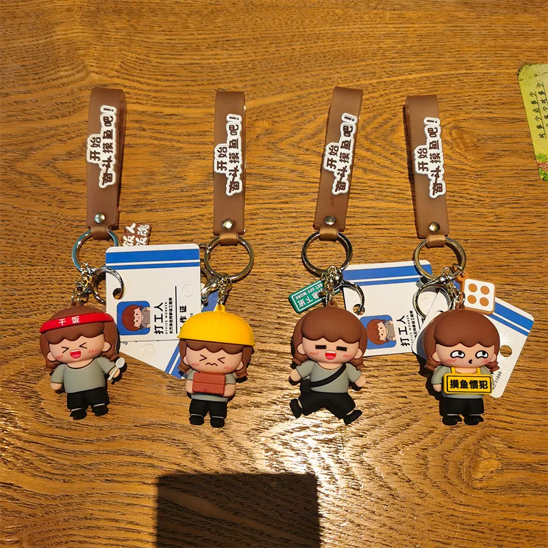 

Оригинальный брелок для ключей в виде фигурки рабочего, креативный аксессуар, модный, милый, персонализированный подарок, маленький сувенир для строителей.