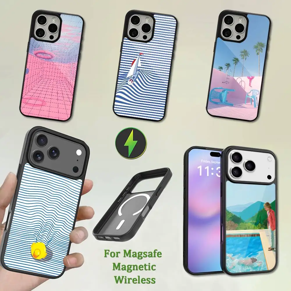 

Art D-David H-HocKney Phone Case For iPhone 13,12,11,16,15,17,14,Pro,Max,Plus,Mini,Magsafe,Magnetic Wireless Charging