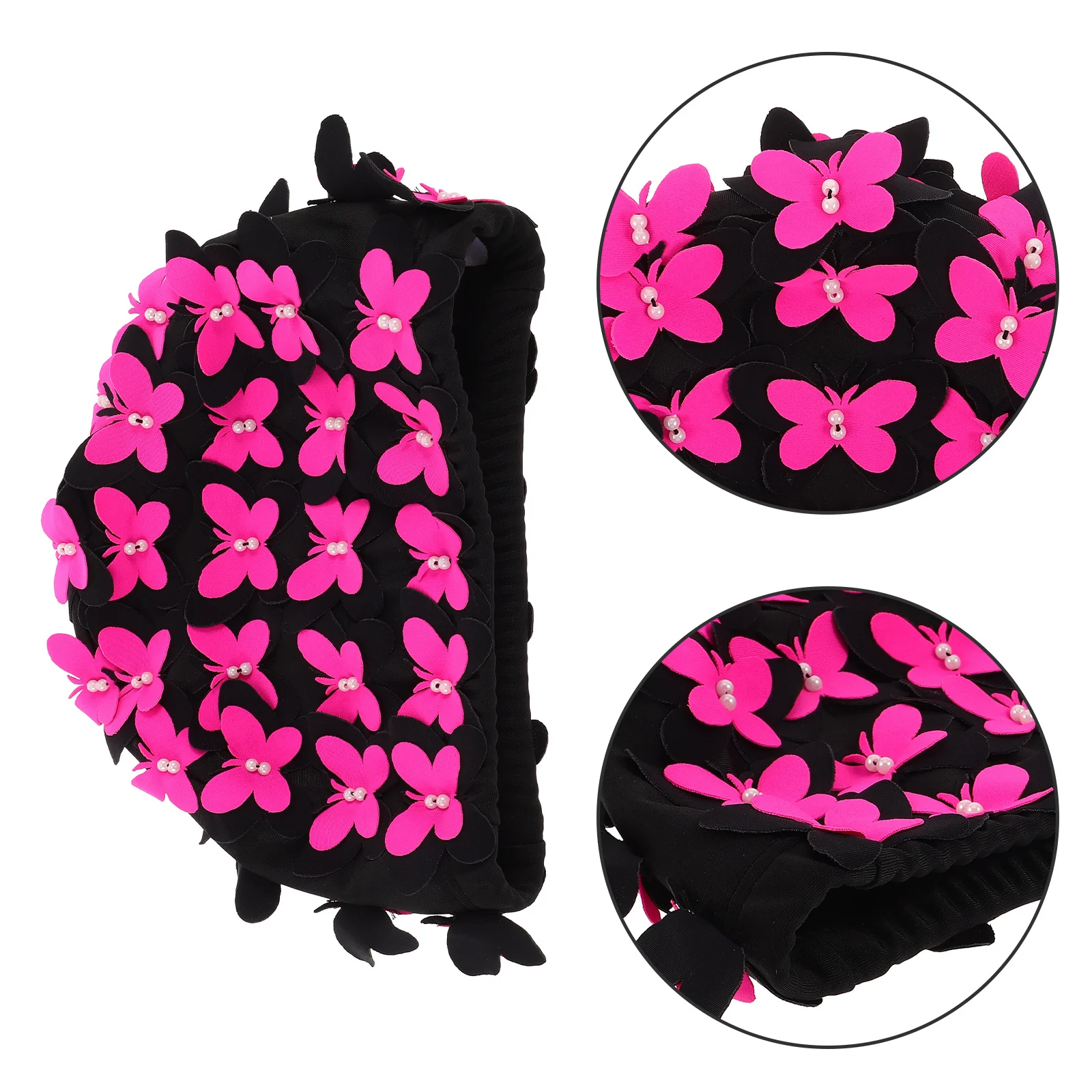 

Butterfly Pattern Swim Cap Women Waterproof 3D Ear Cover Long Hair Bathing Cap Swim Capris for Women Swimming