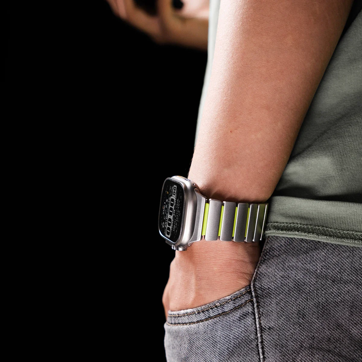 Silicone Magnetic Strap for Apple Watch Ultra 4/3/2 49mm Series 12/11/10 46mm Titanium Metal Band Iwatch 9 8 7 45mm SE3 44mm