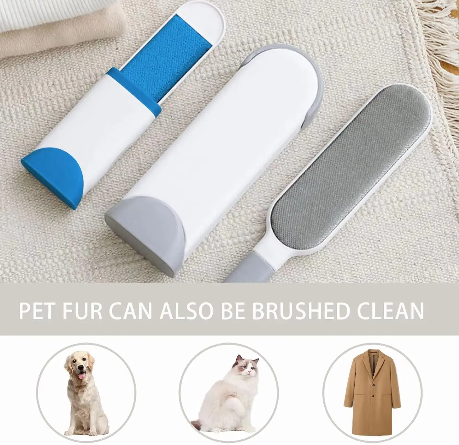 Pet Hair Remover Lint Remover Clothes Lint Roller Reusable Fur Hair Cleaning Brush Static Dusting Brush Household Coat Brushes