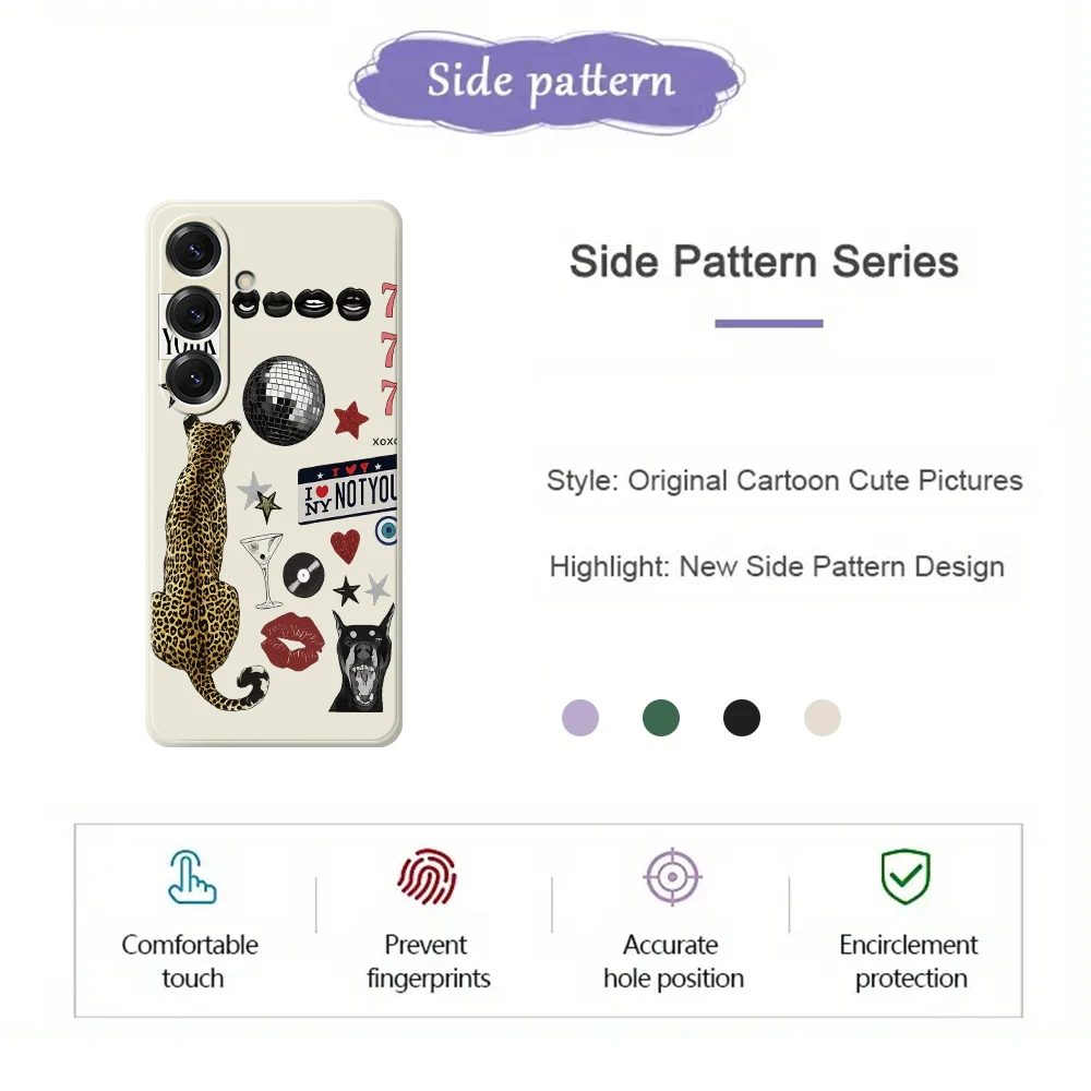 شخصية ليوبارد طباعة جراب هاتف لسامسونج غالاكسي S25 S24 S23 S20 الترا زائد S20FE S21FE S23FE S24 FE S10Plus غطاء ناعم
