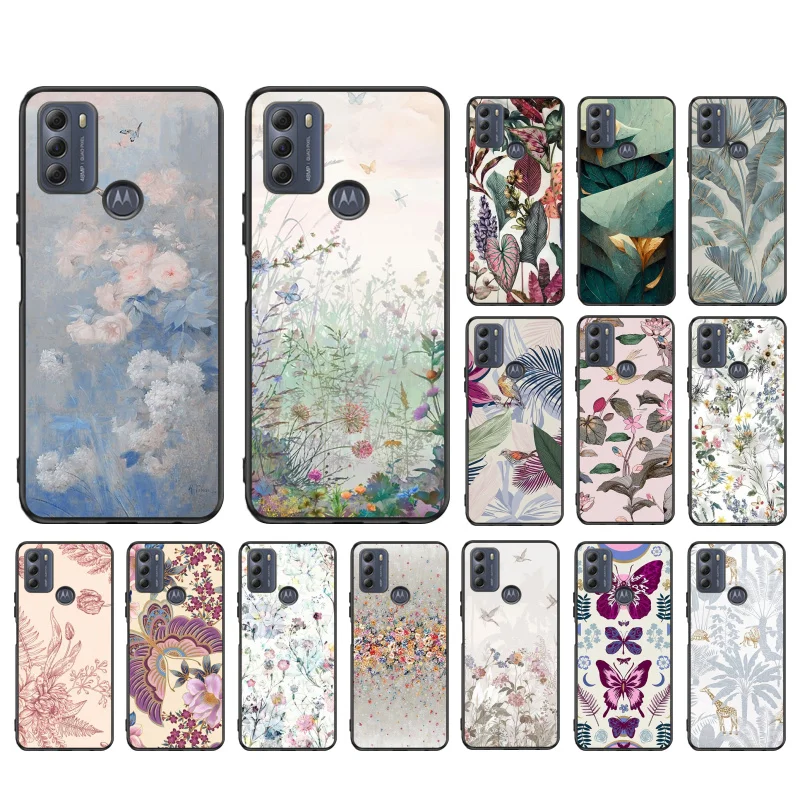 Flower Leaf Art Painting Phone Case For Moto G84 G23 G24 G31 G32 G41 G51 G52 G53 G54 G71 G82 G42 G62 G200 G Play G Stylus