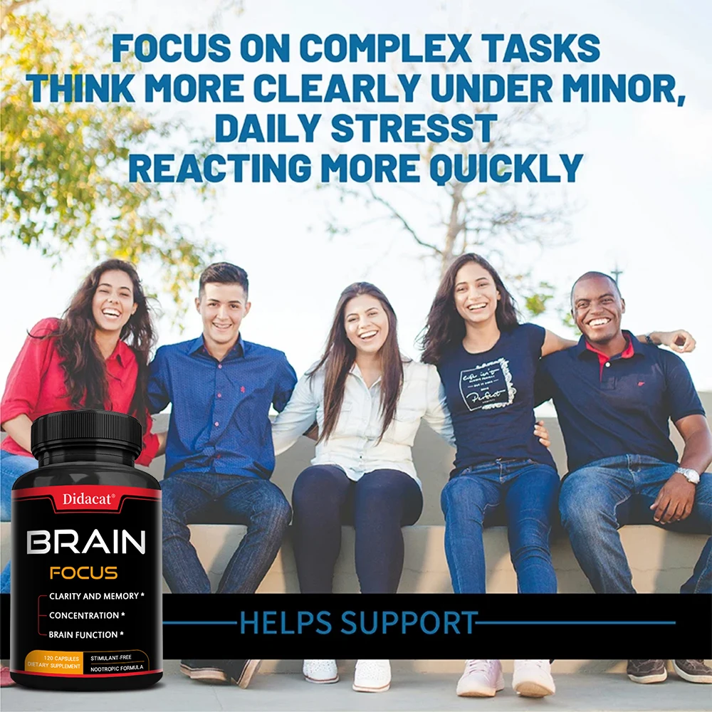 Mushroom Nootropic Brain Capsules, Niacin B6 B12 + Lion’s Mane Reishi Chaga, Boost Memory Focus Mental Clarity Cognitive Energy