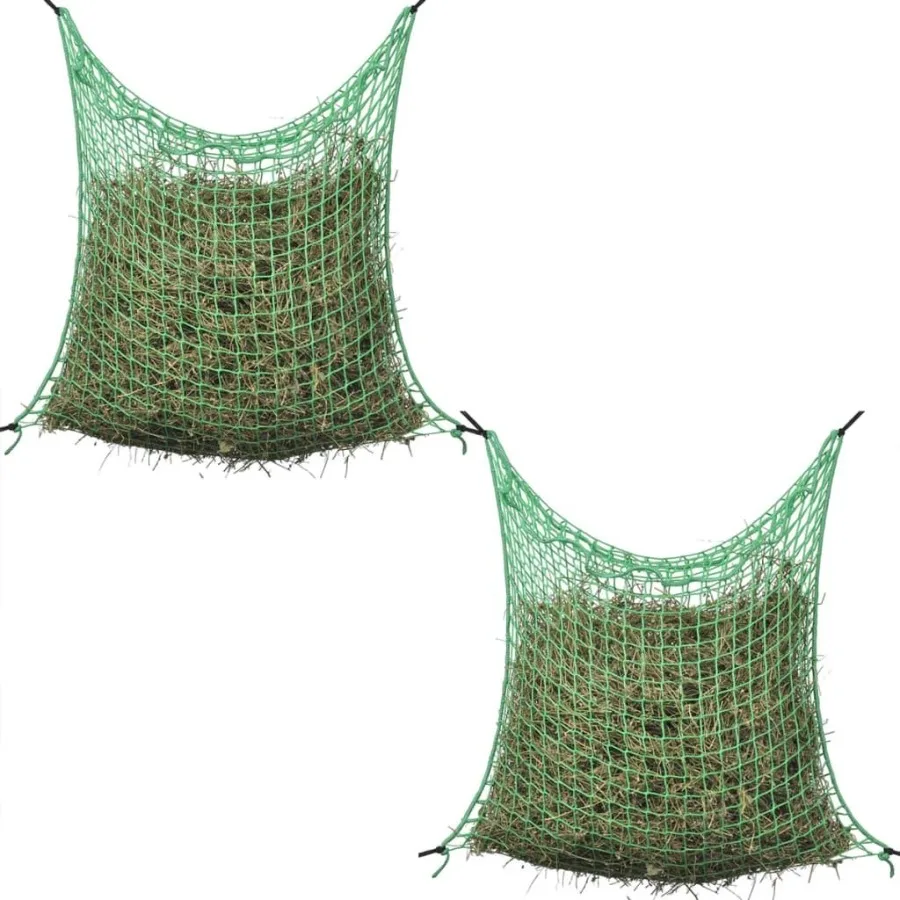 

Hay Net Set of 2 Green Polypropylene 0.9 x 1.5 m Durable