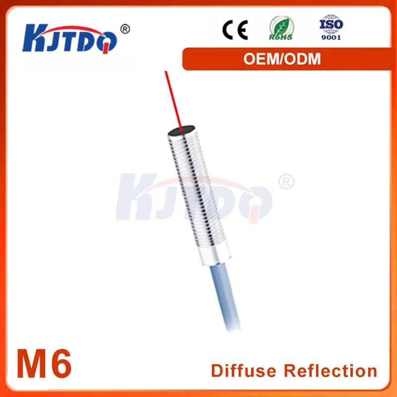 M6 High Quality IP67 Waterproof Dustproof NPN PNP NO NC 12V 24V 36V Sn 150mm Diffuse Reflection Laser Sensor with CE