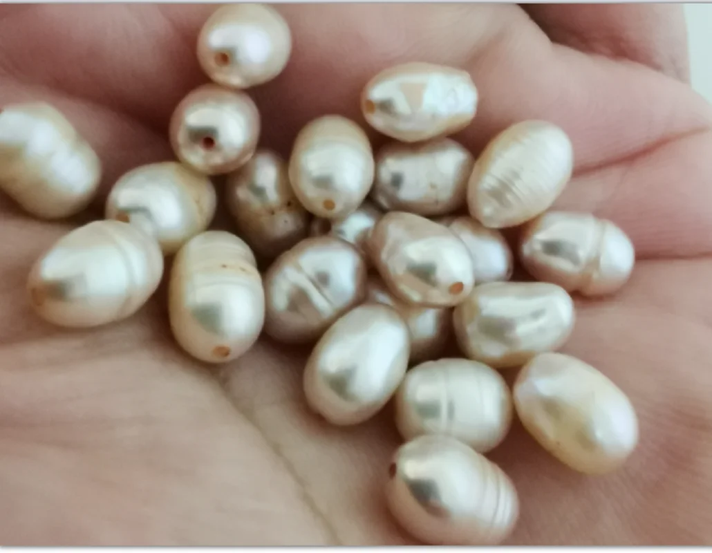 Wholesale 20pcs Around 6.5x9mm Natural Pink Drop Genuine Loose Pearl Beads Jewelry DIY Necklace Full Drilled