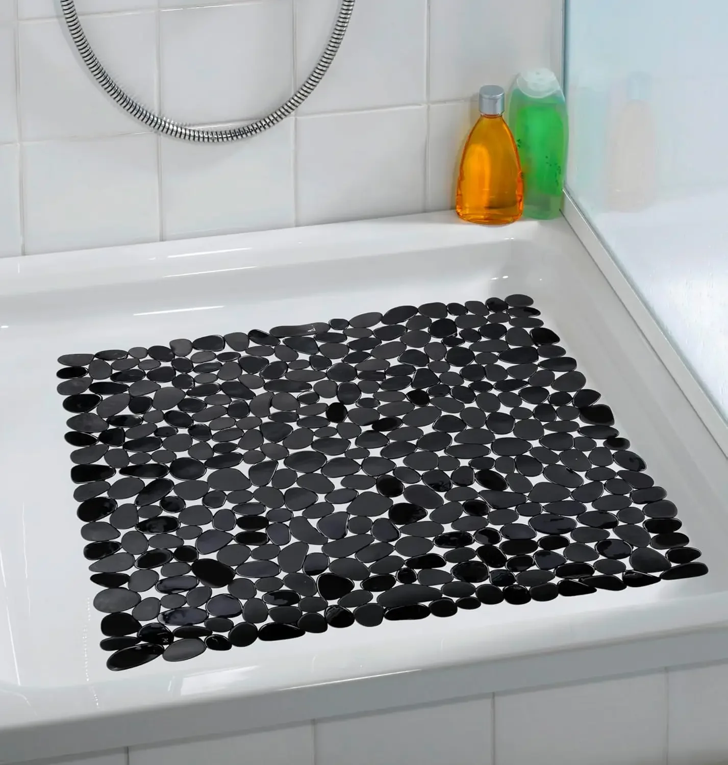 1pc Shower Mat, Non-Slip Plastic Mat for Children and Family Shower, Non-Slip Bath Mat with Hundreds of Suction Cups, Safe Mat