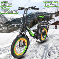 HD-C1 Electric Bike 750W Powerful Motor 48V13AH Lithium Battery Aluminum Alloy E-bike 20-inch Tire City Folding Electric Bicycle