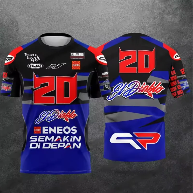 

2025 nouveau NO.20 Fabio Quartararo passionné de sport automobile hommes enfants commémoratif mode d'été respirant T-Shirt