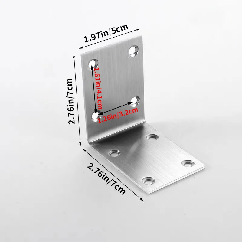 6/8/10pcs of thick L-shaped angle bracket 90 degree fasteners right angle fixators, used for cabinet chair hardware accessories