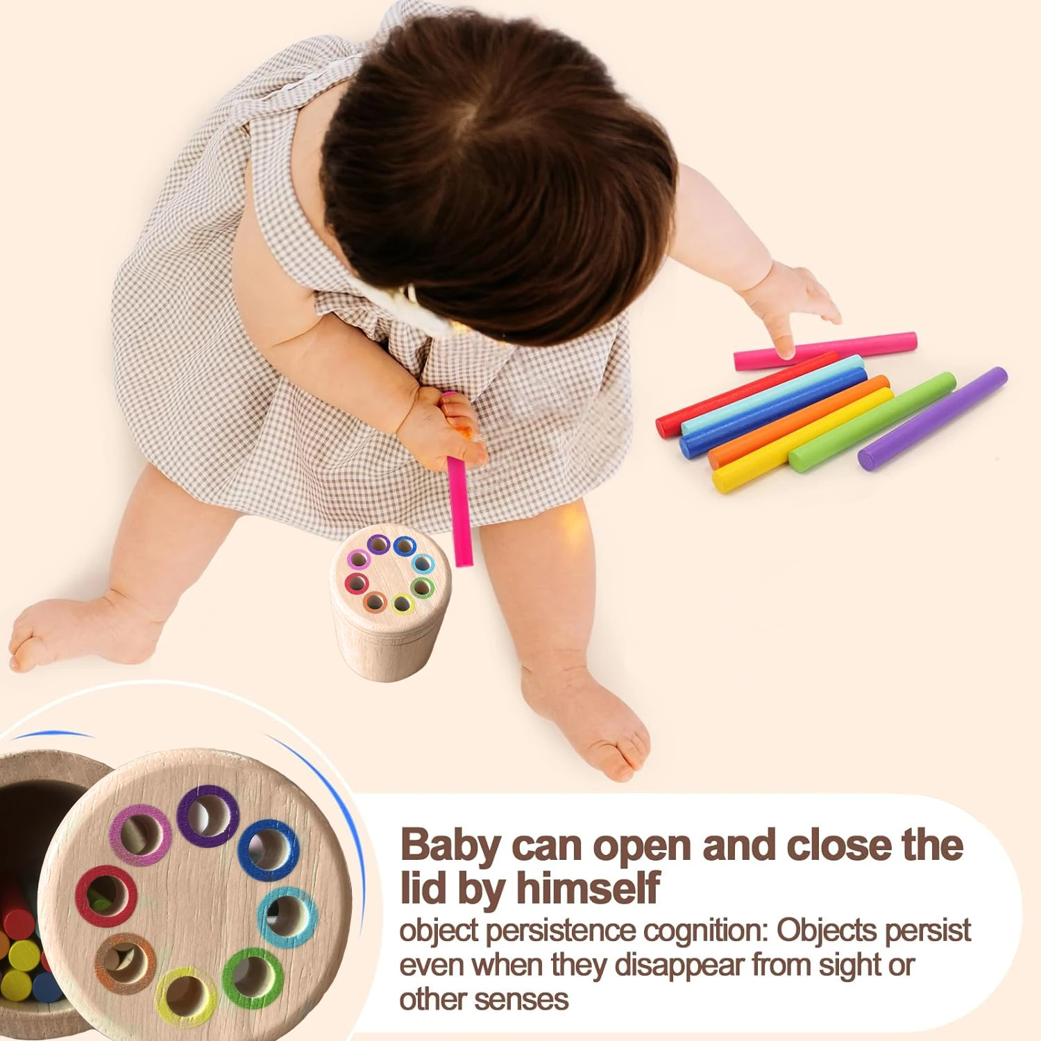 幼児向けモンテッソーリおもちゃ、木製学習色分類おもちゃ、細かい運動能力の発達のための幼児向け感覚マッチングゲーム