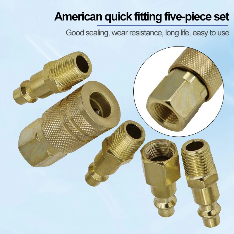 

Фитинги для воздушных шлангов, воздушная заглушка с внутренней резьбой NPT 1/4 дюйма, быстроразъемные фитинги для воздушного компрессора, прочная твердая латунь, пневматическое соединение