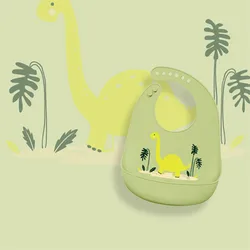 Infant Silicone Waterproof Soft Adjustable Burp Cloth Baby Stuff Bandana Bib Cartoon Elephant Bib Baby Bibs for Feeding Food New