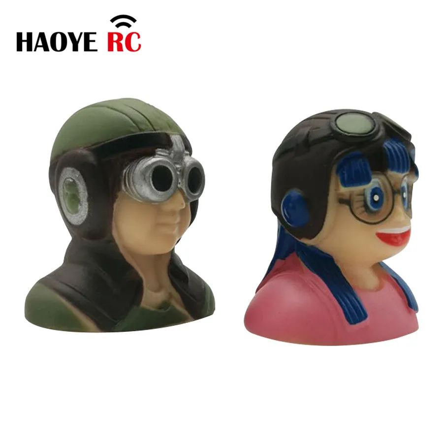 Haoye 1 Pc 1/9 Scale Civil Pilots Figures With Glass Toy Model For RC Plane Accessories Hobby Color Army Green/Pink