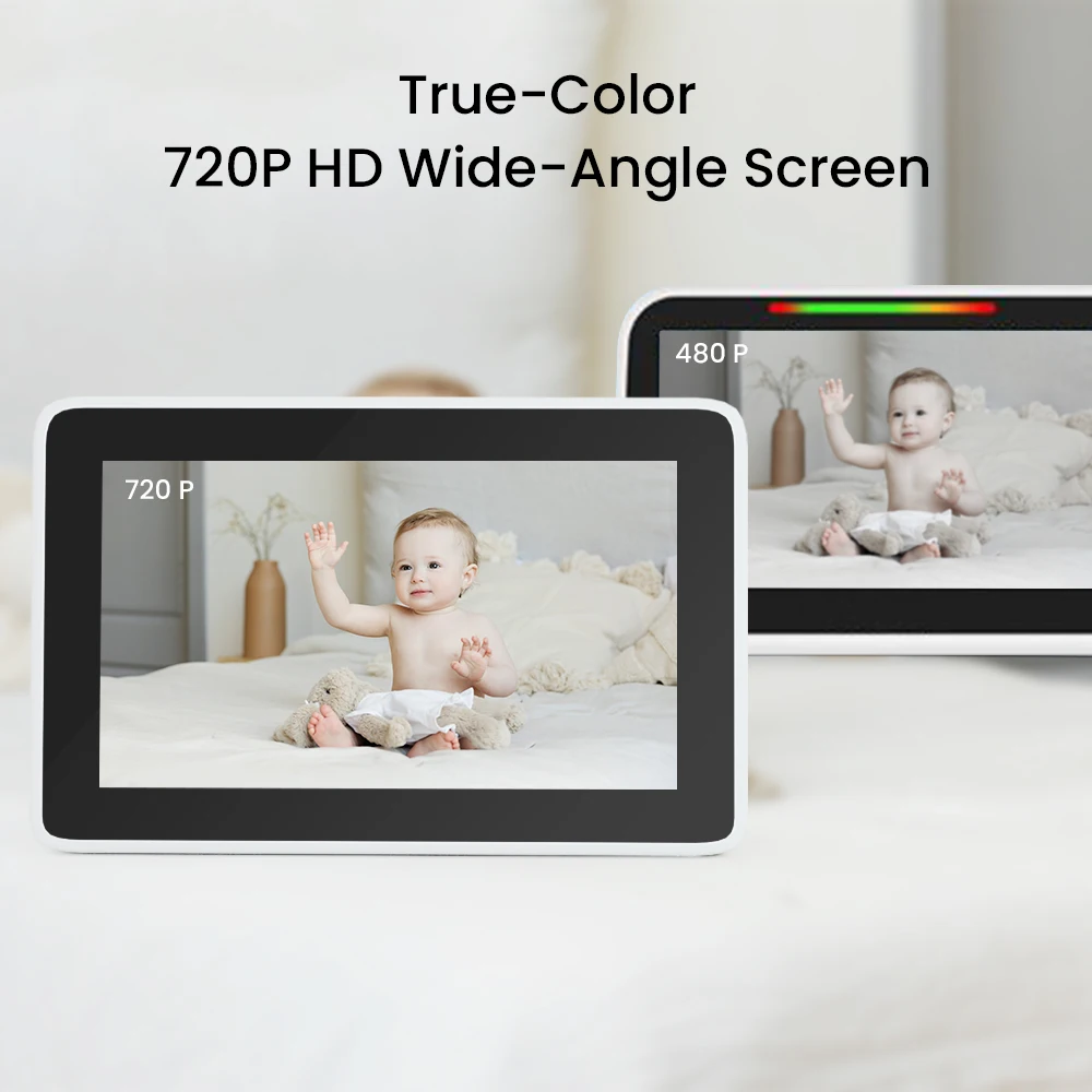 Smart Baby Monitors 2K High Resolution Wireless Video Nanny Surveillance Camera Night Vision Baby Cam With Screen