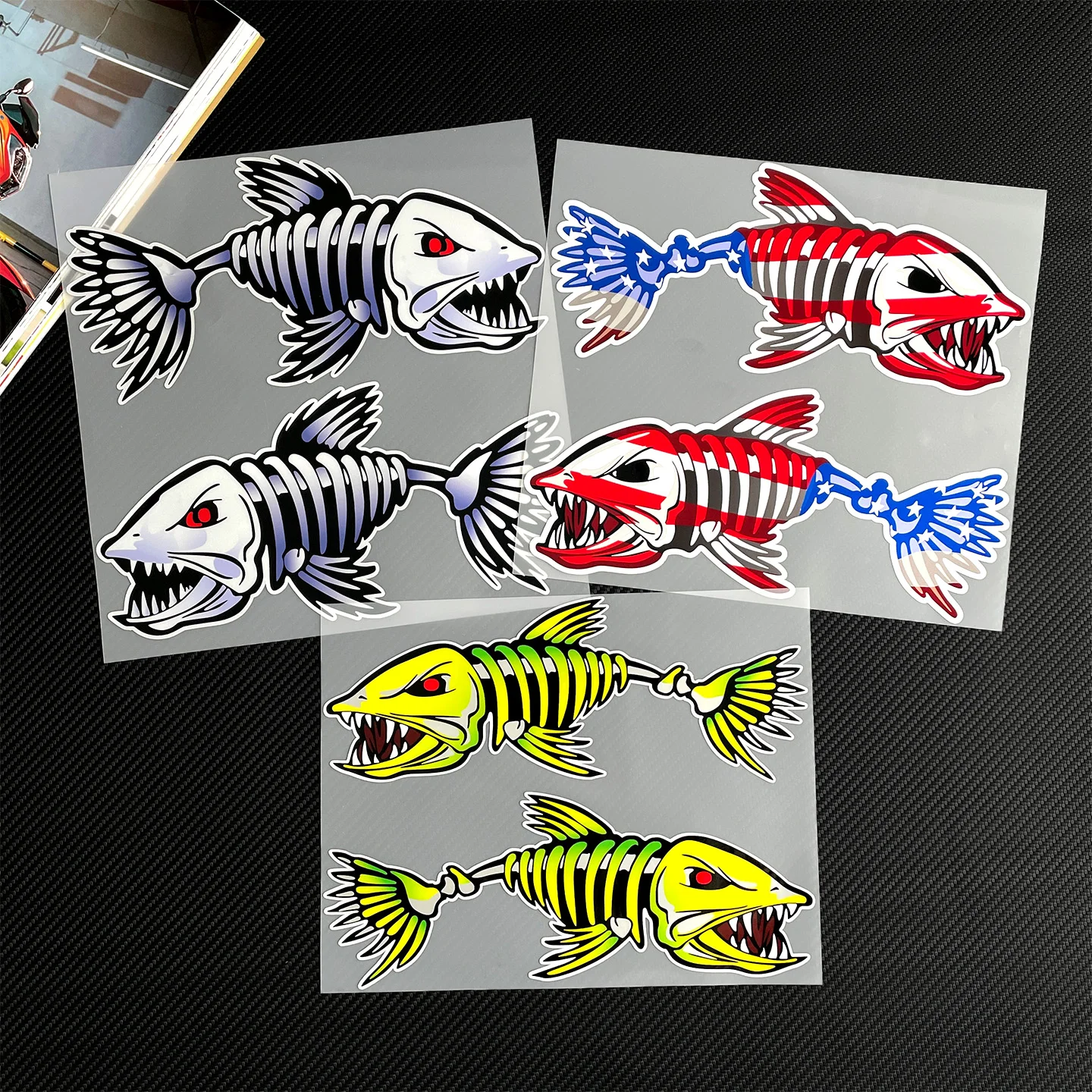 

Fish Bone Stickers Flag Skeleton Jet Ski Sticker-waterproof Vinyl Patriotic Flag Kayak Fishing Boat Decal RXP RXT GTI Spark GTX