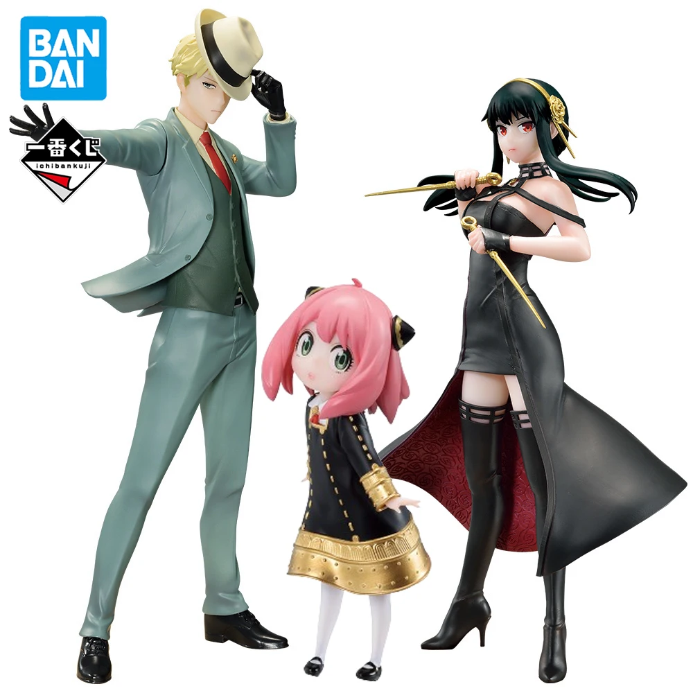 Original In Stock BANDAI Ichiban Kuji Loid Forger Anya Forger Yor Forger Figure Anime SPY FAMILY Model Genuine Boxed Toy