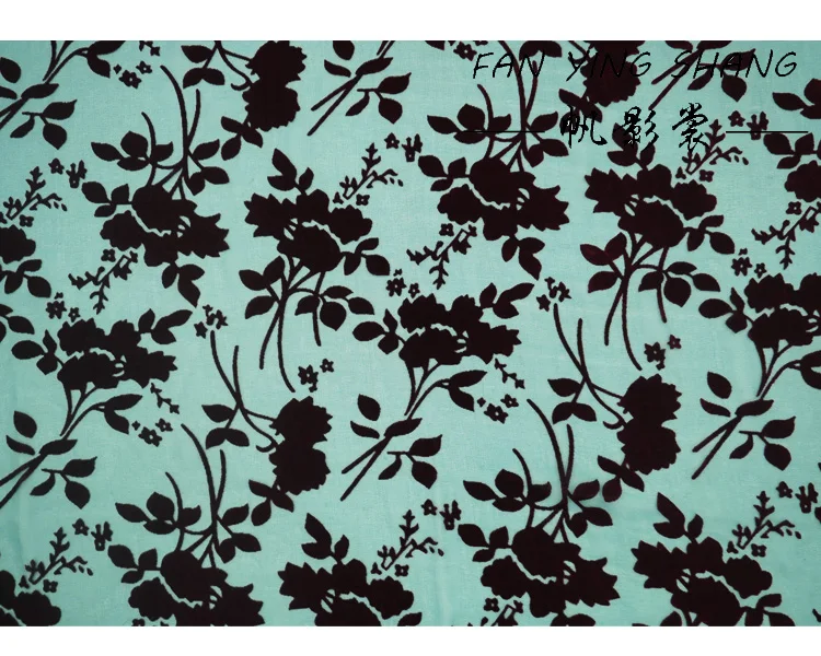 Grüner, weinroter, gebrannter Samtstoff für Kleider, Stoffe zum Nähen, Tissus Couture, Stoffmaterial zum Nähen – Detail 6