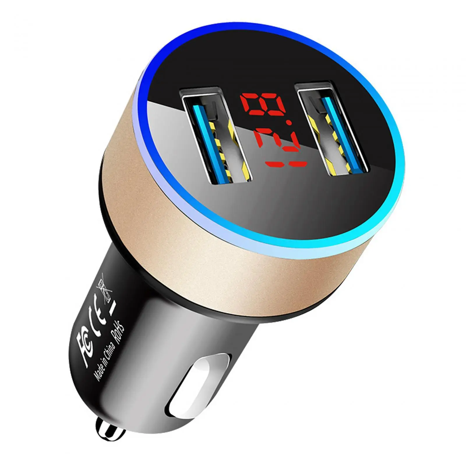 

Car Charger Adapter with LED Voltmeter Fast Charging for Smartphones