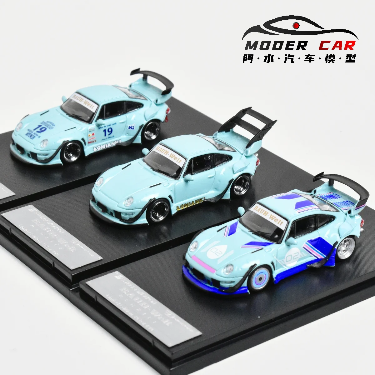 SW 1:64 911 RWB 993 luminated Diecast Model car